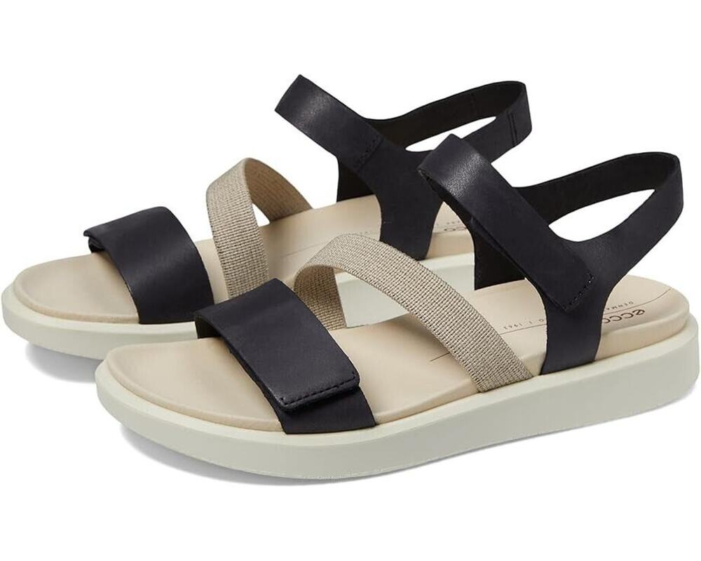 ECCO Women's Flowt 2 Band Sandals, Black Size 8M